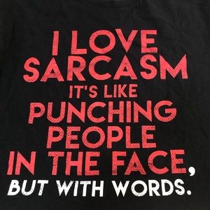 "I LOVE SARCASM" Black T-shirt